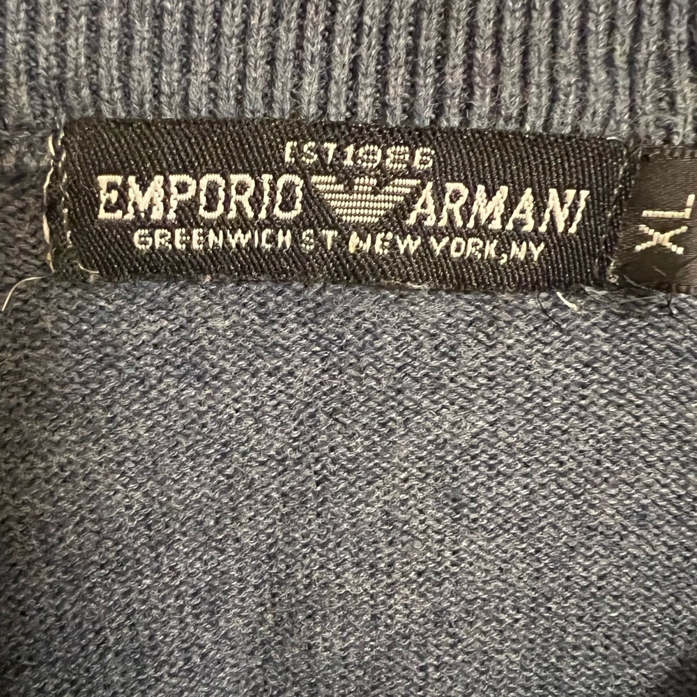 EMPORIO ARMANI Men’s V Neck Sweater Winter Vest Pullover Retro Size XL - Picture 13 of 13